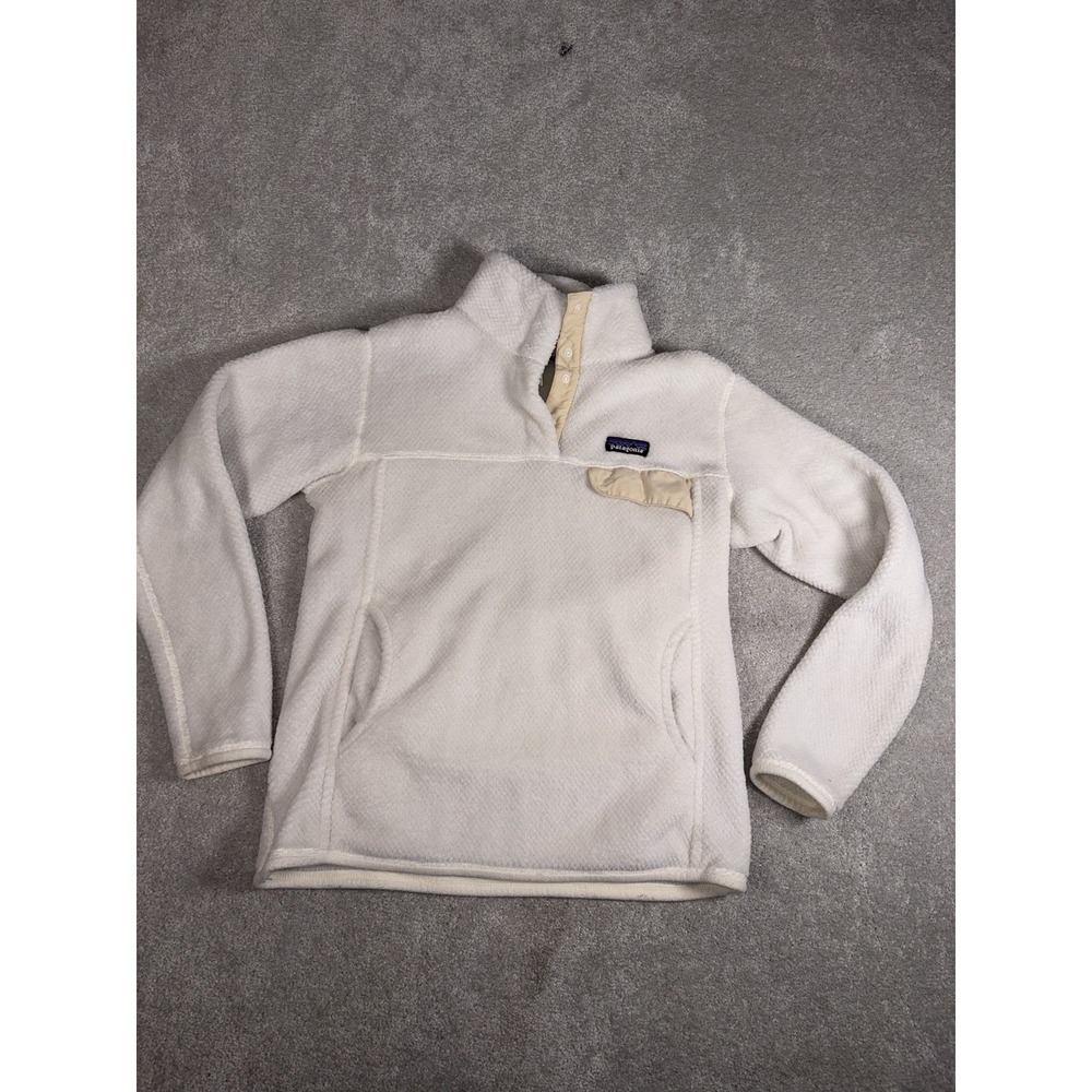 Patagonia Women's Re-Tool Snap-T Fleece Pullover White/Cream Size M